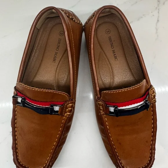 Classic Brown Bruno Marc Kids Moccasins - Picture 3 of 6